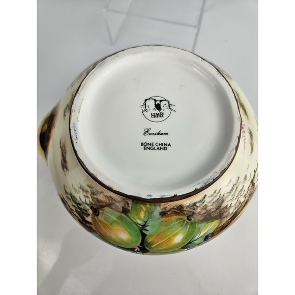 Royal Winton Evesham Teapot Bone China England Gold Trim Signed - Picture 10 of 12